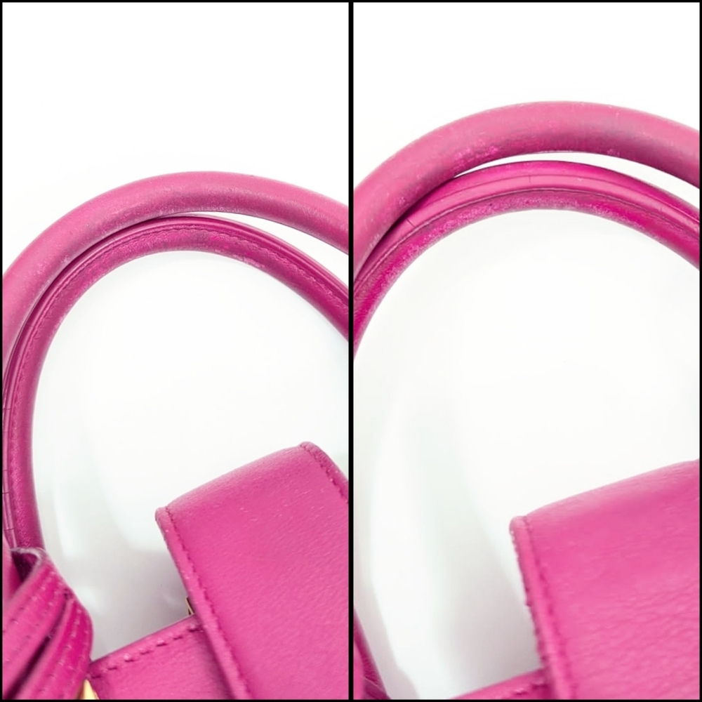 ✨️💎Authentic YSL Yves Saint Laurent Baby cabas Hot Pink Crossbody Bag - Picture 10 of 16